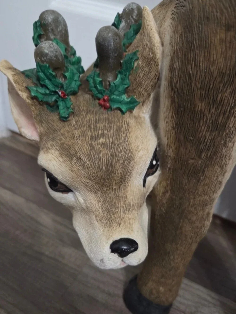 Christmas Deer Sculpted Resin Flat Top Plant Stand Foot Stool Animal Art 11